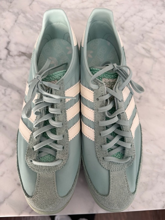adidas Shoes - adidas Women's Mint Green Sneakers with White Stripes